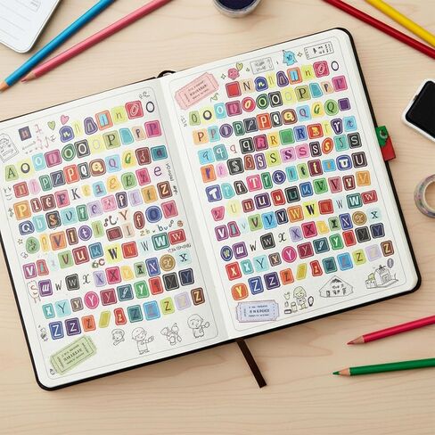 15 Sheet Magazine Letter Stickers Scrapbook Letter Stickers Vintage Small Alphabet Sticker Ransom Alphabet Sticker for Scrapbooking Supplies Journaling DIY Crafts Gift Junk Journal in Saudi Arabia