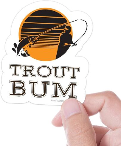 Trout Bum Fly Fishing Sticker, Vinyl Trout Fishing Sticker for Hydroflask | River Trout Sticker for Fisherman, Angler | Fly Fish Decals in Saudi Arabia