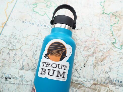 Trout Bum Fly Fishing Sticker, Vinyl Trout Fishing Sticker for Hydroflask | River Trout Sticker for Fisherman, Angler | Fly Fish Decals in Saudi Arabia