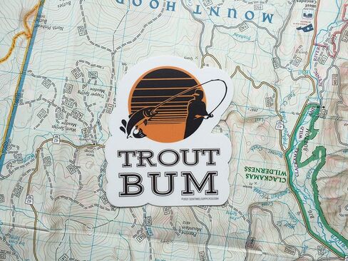 Trout Bum Fly Fishing Sticker, Vinyl Trout Fishing Sticker for Hydroflask | River Trout Sticker for Fisherman, Angler | Fly Fish Decals in Saudi Arabia