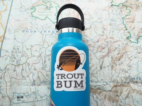 Trout Bum Fly Fishing Sticker, Vinyl Trout Fishing Sticker for Hydroflask | River Trout Sticker for Fisherman, Angler | Fly Fish Decals in Saudi Arabia