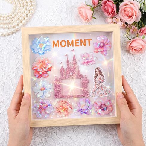 60Pcs Glitter Flower Stickers, Holographic Nature Flower Sticker, Waterproof Decorative Floral & Buttefly Decals for Journal, Scrapbooking & Planners, Stickers Floral for Crafts Photo Album Decor in Saudi Arabia