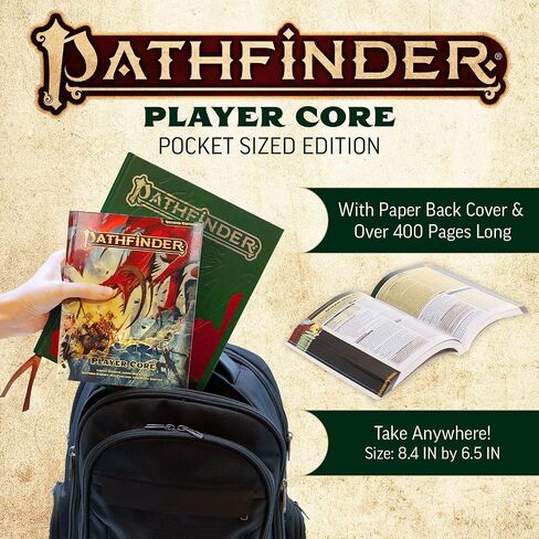 Pathfinder Player Core Pocket Edition - Second Edition Remaster Softcover Rulebook for Tabletop RPG, Portable 6.7" x 8.4" Character Creation Guide in Saudi Arabia