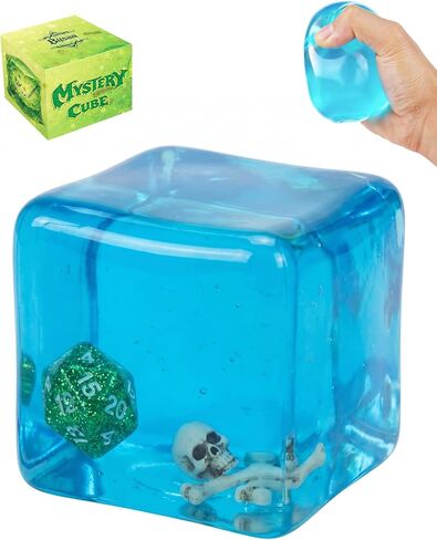 Gelatinous Cube Fidget Toy with Hidden Dice & Fantasy Loot | Soft Slow-Rise Gel, Stress Relief & Focus, Desk Toy & Game Prop, Collectible Display, Gift for RPG Fans in Saudi Arabia