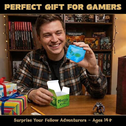 Gelatinous Cube Fidget Toy with Hidden Dice & Fantasy Loot | Soft Slow-Rise Gel, Stress Relief & Focus, Desk Toy & Game Prop, Collectible Display, Gift for RPG Fans in Saudi Arabia