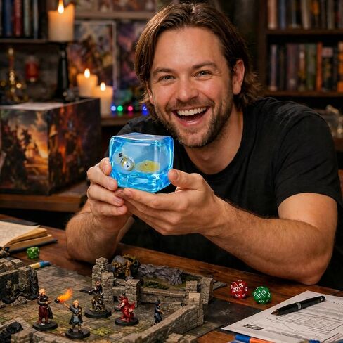 Gelatinous Cube Fidget Toy with Hidden Dice & Fantasy Loot | Soft Slow-Rise Gel, Stress Relief & Focus, Desk Toy & Game Prop, Collectible Display, Gift for RPG Fans in Saudi Arabia