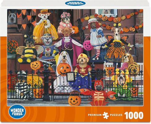 Wonder Forge Pup-kin Trick or Treat 1000 Piece Jigsaw Puzzle for Adults | Unique, Perfectly-Fitting Pieces | Fun, Vibrant Imagery | Amazon Exclusive in Saudi Arabia