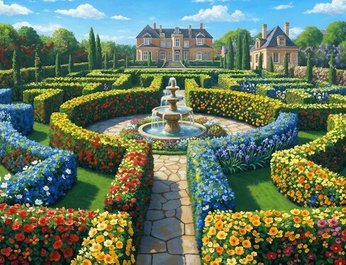 أحجية الصور المقطوعة 500 قطعة من Springbok The English Garden للبالغين - أحجية المناظر الطبيعية لحديقة المنزل - يتضمن الملصق الآن - قطع مقطوعة فريدة - صنع في الولايات المتحدة الأمريكية in Kuwait