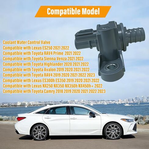 Coolant Water Control Valve 1667125010 Compatible with Toyota Avalon 2019-2021 Compatible with Camry 2018-2021,Compatible with Toyota RAV4 2019-2022 Coolant Bypass Valve 16671-25010 16671 25010 in Saudi Arabia