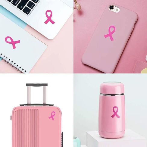 300Pcs Breast Cancer Awareness Stickers Pink Ribbon Stickers Self Adhesive Waterproof Design Breast Cancer Stickers Pink Caring for Women's Awareness Campaign Decals for Party Gift Envelope Decoration in Saudi Arabia