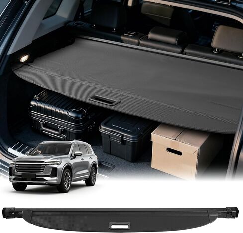 Cargo Cover for Jeep Grand Cherokee 2025 2024 2023 2022 Accessories Retractable Trunk Cover Shield Shade Privacy Screen Anti-Theft Luggage Shade Shield Carbon Fiber Texture in Saudi Arabia
