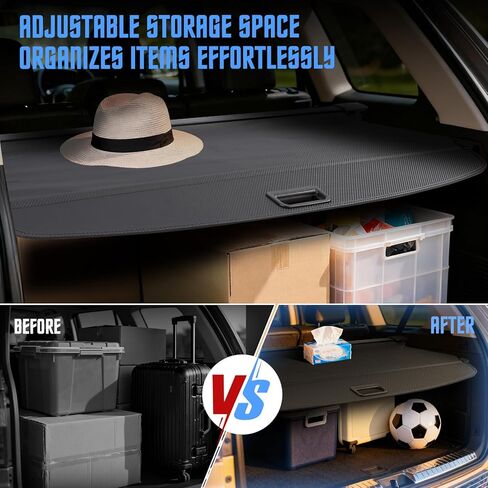 Cargo Cover for Jeep Grand Cherokee 2025 2024 2023 2022 Accessories Retractable Trunk Cover Shield Shade Privacy Screen Anti-Theft Luggage Shade Shield Carbon Fiber Texture in Saudi Arabia