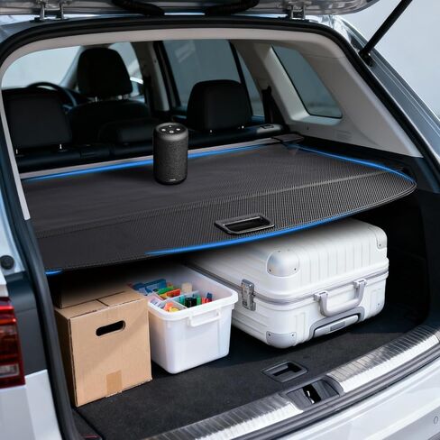 Cargo Cover for Jeep Grand Cherokee 2025 2024 2023 2022 Accessories Retractable Trunk Cover Shield Shade Privacy Screen Anti-Theft Luggage Shade Shield Carbon Fiber Texture in Saudi Arabia