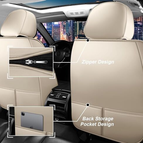 Car Seat Cover Full Set for Lexus RX350 Seat Covers 2007-2025, Nappa Leather Waterproof Seat Covers for Cars, Airbag Compatible, Universal Automotive Seat Covers(Standard Front Row/Beige) in Saudi Arabia