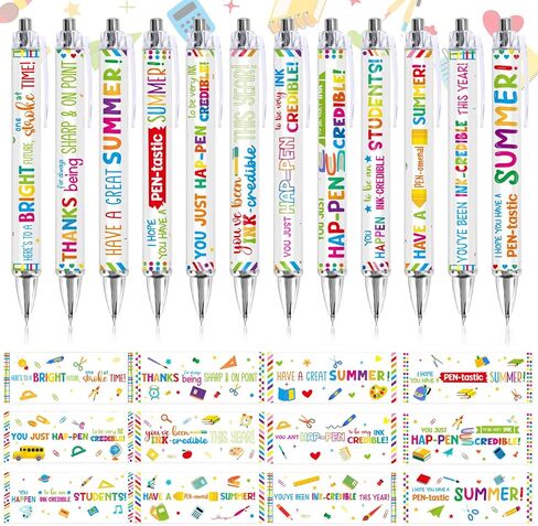 12PCS End of Year Pens Bulk End of Year Gifts for Students Graduation Party Favors Supplies End of Year Students Gift from Teacher for Classroom in Saudi Arabia