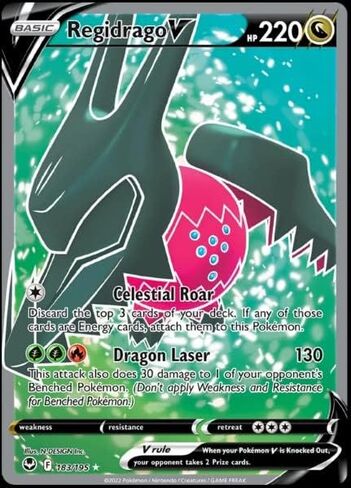 Regidrago V 183/195- Silver Tempest - الفن الكامل - بطاقة Pokemon Ultra Rare - Holo Foil in Kuwait