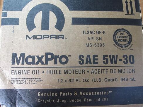 موبار كرايسلر دودج جيب رام ستة كوارت من SAE 5W-30 Maxpro زيت المحرك الجديد OEM in Kuwait