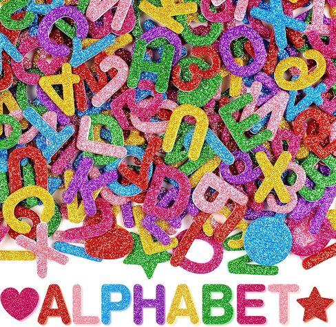 784 Pcs Foam Letter Stickers Glitter, Self-Adhesive Glitter Alphabet Stickers 1 Inch, 3D Sparkle EVA ABC Shape Foam Letters for DIY Crafts Art Scrapbooking School Classroom Home Party Decor (Gold) in Saudi Arabia