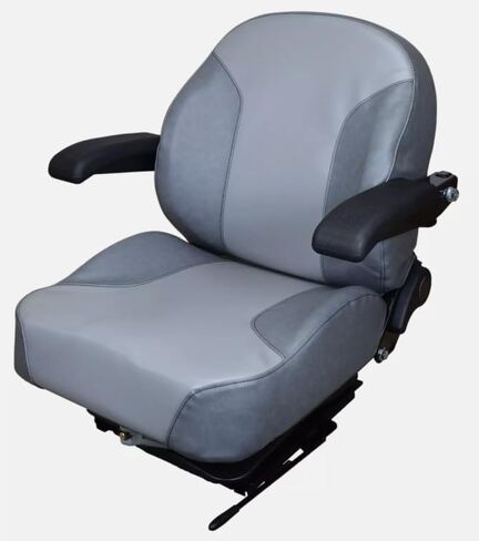 Zero Turn Mower Replacement Seat with Suspension & Armrests; Compatible with Gravely Pro Master Series: 252M, 260H, 260M, 266H, 272H, 320, 3084; Gray OEM Style; SU-201111DGLG-GV3 in Kuwait
