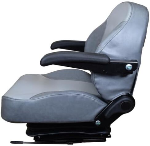 Zero Turn Mower Replacement Seat with Suspension & Armrests; Compatible with Gravely Pro Master Series: 252M, 260H, 260M, 266H, 272H, 320, 3084; Gray OEM Style; SU-201111DGLG-GV3 in Kuwait