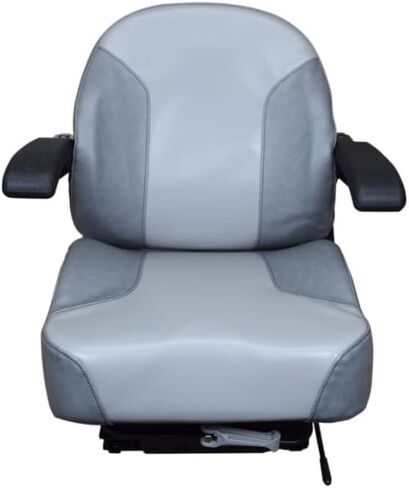 Zero Turn Mower Replacement Seat with Suspension & Armrests; Compatible with Gravely Pro Master Series: 252M, 260H, 260M, 266H, 272H, 320, 3084; Gray OEM Style; SU-201111DGLG-GV3 in Kuwait