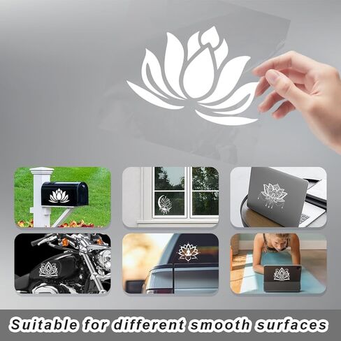 5Pcs Lotus Car Stickers Lotus Yoga Vinyl Car Decals Summer Flower Plastic Vehicle Decoration Decal for Auto Window and Body Cling in Kuwait