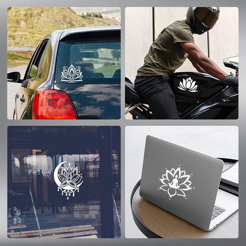 5Pcs Lotus Car Stickers Lotus Yoga Vinyl Car Decals Summer Flower Plastic Vehicle Decoration Decal for Auto Window and Body Cling in Kuwait
