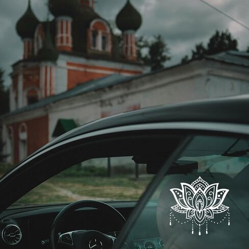 5Pcs Lotus Car Stickers Lotus Yoga Vinyl Car Decals Summer Flower Plastic Vehicle Decoration Decal for Auto Window and Body Cling in Kuwait