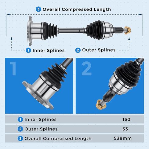 Front Left or Right Side CV Axle Drive Shaft Assembly for 1995-2006 Chevy Tahoe 4WD Gas Models in Kuwait
