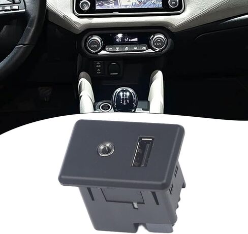 USB AUX Interface Panel Socket for Nissan Versa 2015-2017 2015-2018 Altima 2015-2016 Replacement 28023-9KF1A Center Console Port Black ABS in Saudi Arabia