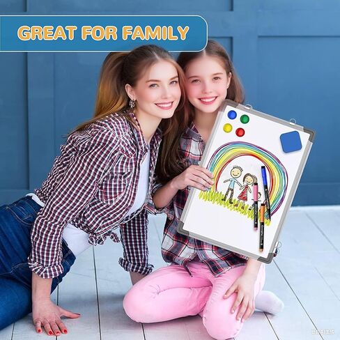 Monthly Calendar Dry Erase Whiteboard for Wall, Magnetic Dry Erase Board, Hanging Double-Sided White Board, Portable Drawing Board for Office, School, Kitchen, Planning, Memo, Home (16" x 12") in Saudi Arabia
