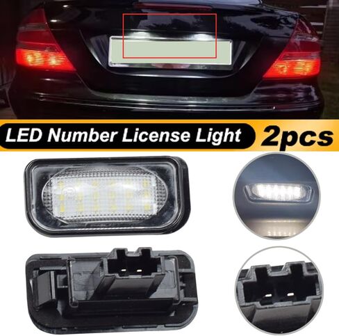Car Canbus LED License Number Plate Light Assembly Replacement Compatible with Mercedes Benz C-class W203 R230 W209 C209 A209 SL in Kuwait