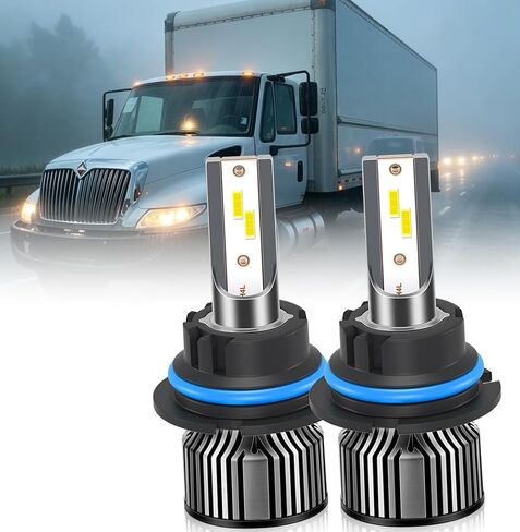 9007 HB5 LED Headlight Headlamp High Low Dual Beam Bulbs for International Harvester TranStar Durastar 4100 4200 4300 4400 8500 8600, 6000K White Light with Cooling Fan, Pack of 2 in Saudi Arabia