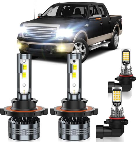 Compatible with 2020-2022 Jeep Gladiator Fog Light Bulbs, High/Low Beam Fog Light Bulbs Combo, 600% Brightness, 6000K White and 3000K Yellow, Pack of 4 in Saudi Arabia