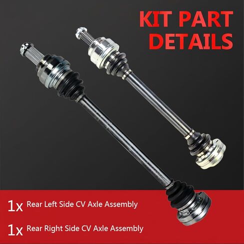 CV Axle Shaft Assembly Set Rear Compatible with BMW 135i 2008-2013, BMW 335i 2007-2013, BMW 335i xDrive 2009-2010, BMW 335is 2011-2013, BMW 335xi 2007-2008 Rear Left Right Side CV Axles Joint in Saudi Arabia