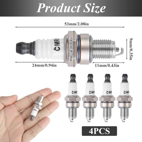 CMR6H Spark Plug 4 Pcs Compatible with NGK 3365, OEM Replacement Compatible with Stihl BR500 BR550 BR600 FS90 FS90R FS100 FS110 HL90 HL110 HT100 KM90 FC56 FC70 MS192 Trimmer Chainsaw Weedeater in Saudi Arabia