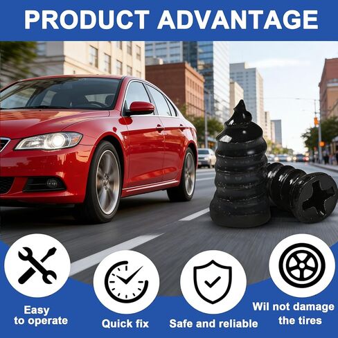 61PCS Tire Repair Rubber Nail Kit with Screwdriver, Screw In Tire Plugs Vacuum Tire Puncture Quick Fix Tool, Self Tapping Rubber Screw Plugs for Car Motorcycle Truck Flat Tire Emergency Repair in Saudi Arabia