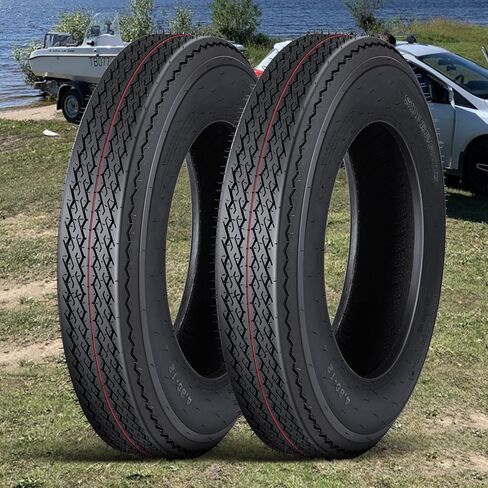 4.80-12 6PR Trailer Tire Set of 2,Heavy-Duty Trailer Tire Set,All-Season & 12" Fuel Saving Design Fits Camper, Cargo, Horse, Boat and Utility Trailers in Saudi Arabia
