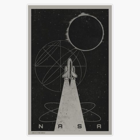 MAGNET Nasa Vintage Poster Design Magnetic Vinyl Sticker Decal Magnet 5" in Kuwait