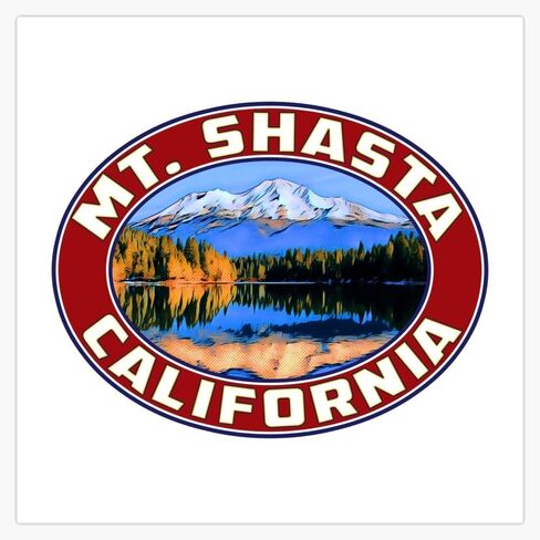 Mount Shasta California Window Water Bottle Bumper Sticker Decal 5" in Kuwait