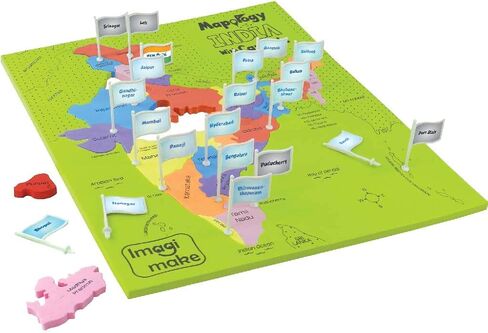 Imagimake Mapology India Map Puzzles - Includes State Capitals - Geography for Kids - Learning & Educational Toys for Kids 5-7 - Gift for 5, 6, 7, 8 & 9 Year Old Boys & Girls in Saudi Arabia