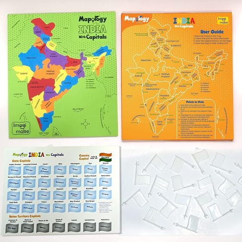 Imagimake Mapology India Map Puzzles - Includes State Capitals - Geography for Kids - Learning & Educational Toys for Kids 5-7 - Gift for 5, 6, 7, 8 & 9 Year Old Boys & Girls in Saudi Arabia