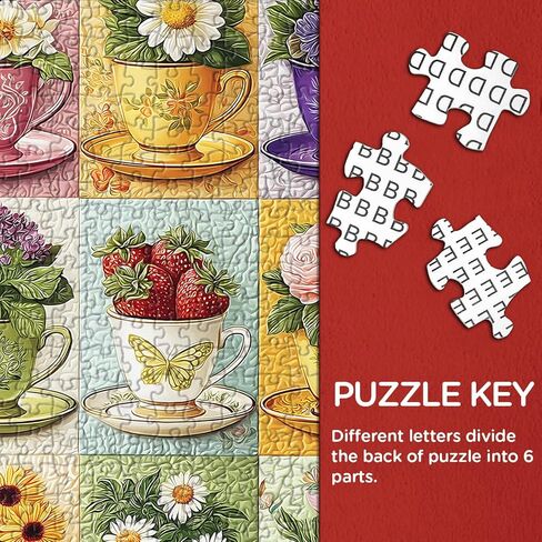 Wildflower Patch Puzzles for Adults 1000 Pieces, Spring Floral Plant Jigsaw Puzzles Quilting Patchwork Art, Larkipuzz Challenging Teacup Collage Theme for Nature Lovers in Saudi Arabia