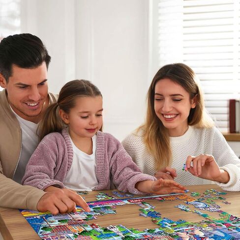 Boardwalk Boston 1000 Piece Jigsaw Puzzle Colorful Travel Massachusetts Puzzles with Premium Box, Gift for Adults and Family 19"x26" in Saudi Arabia