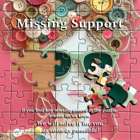 Impossible Puzzle for Adults 1000 Pieces, PICKFORU The Button Muse Jigsaw Puzzle Beauty Lady Aesthetic Art, Elegant Women Puzzle Hard Challenge Collage in Kuwait