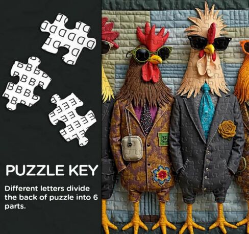 Runway Roosters Jigsaw Puzzle 1000 Pieces for Adults, Fashionable Rooster Art Puzzle, Challenging Difficult Animal Puzzles, Unique Gift for Puzzle Enthusiasts & Art Lovers in Saudi Arabia