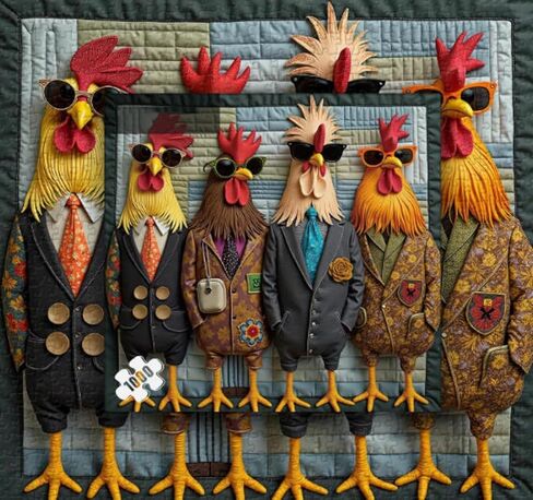 Runway Roosters Jigsaw Puzzle 1000 Pieces for Adults, Fashionable Rooster Art Puzzle, Challenging Difficult Animal Puzzles, Unique Gift for Puzzle Enthusiasts & Art Lovers in Saudi Arabia