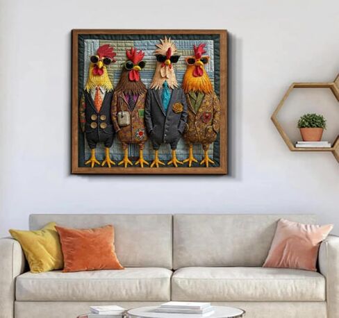 Runway Roosters Jigsaw Puzzle 1000 Pieces for Adults, Fashionable Rooster Art Puzzle, Challenging Difficult Animal Puzzles, Unique Gift for Puzzle Enthusiasts & Art Lovers in Saudi Arabia