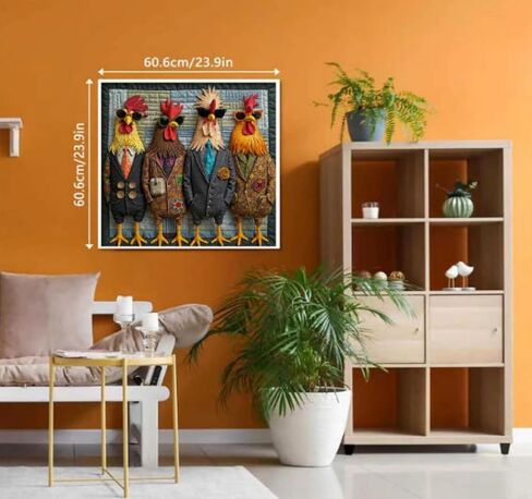 Runway Roosters Jigsaw Puzzle 1000 Pieces for Adults, Fashionable Rooster Art Puzzle, Challenging Difficult Animal Puzzles, Unique Gift for Puzzle Enthusiasts & Art Lovers in Saudi Arabia