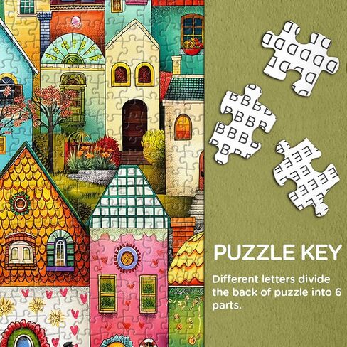 Colorful Town Puzzles for Adults 1000 Pieces, Larkipuzz Difficult City Puzzle House, Impossible Nature Street Theme as Home Art in Saudi Arabia